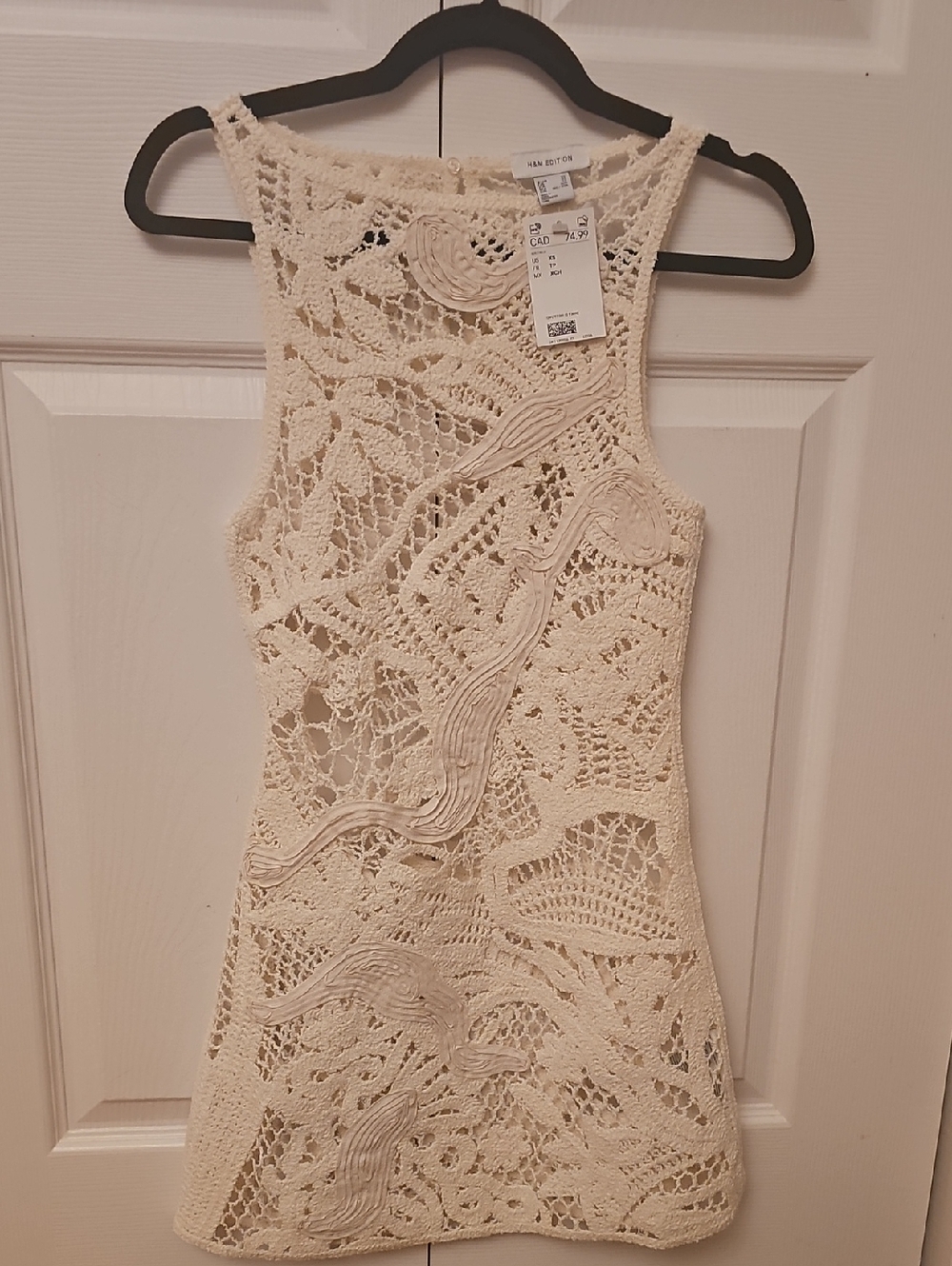 NWT Women’s Cream Crochet Mini Dress